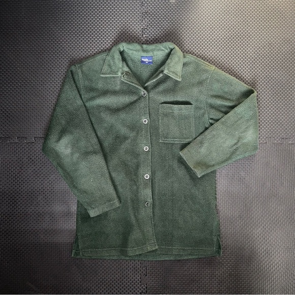 Green fleece button up shirt - Picture 2 of 3